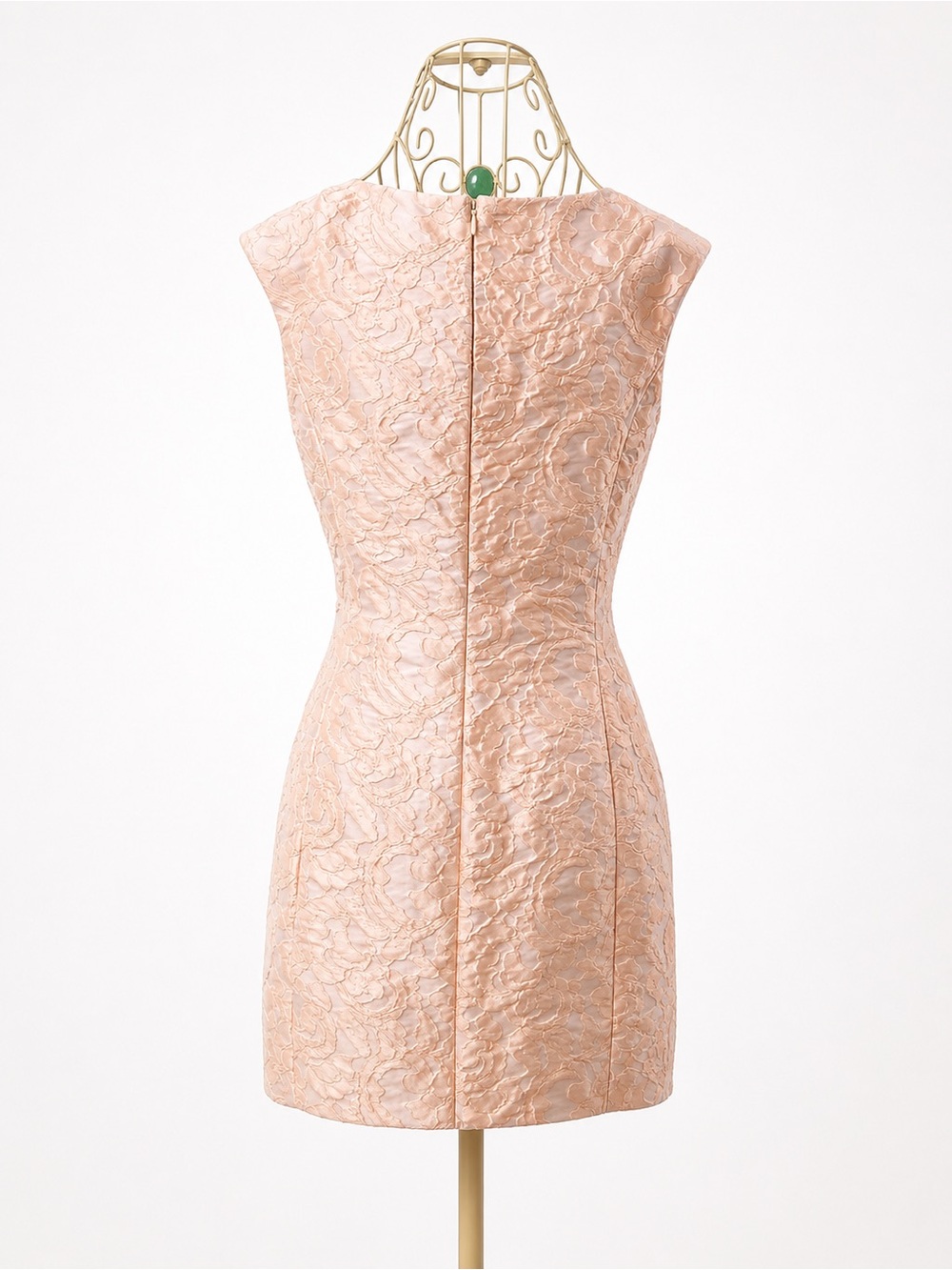 Lauren Ralph Lauren Pink Jacquard Sheath Dress Size 4 Elegant Cocktail Career - Picture 2 of 14